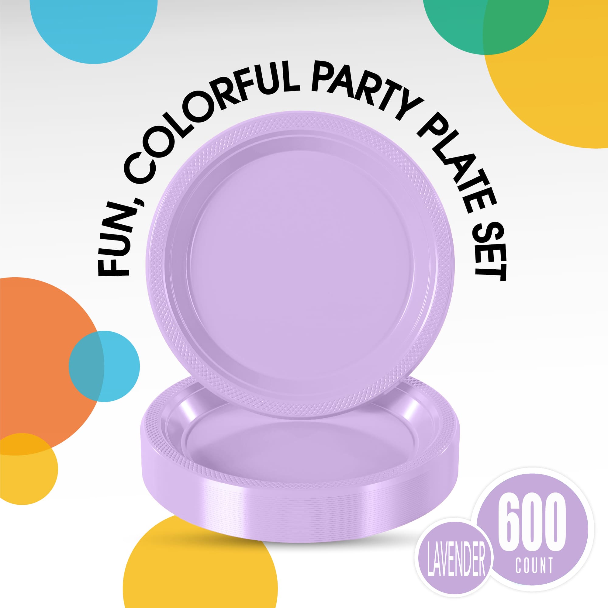 7 In. Lavender Plastic Plates | Case of 600