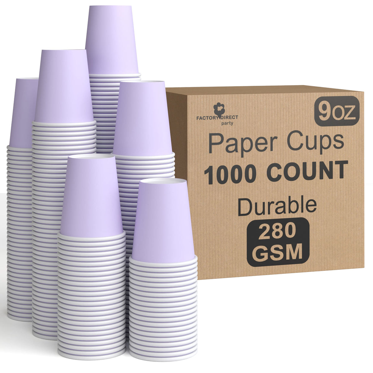 9 Oz. Lavender Paper Cups | Case of 1000