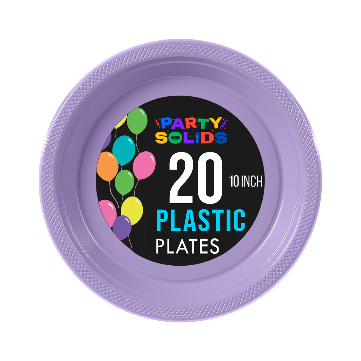 10 In. Lavender Plastic Plates - 20 Ct.