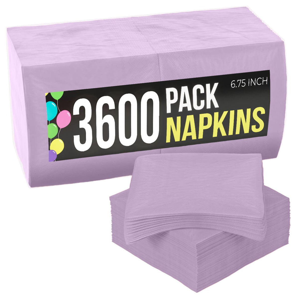 Lavender Luncheon Napkins - 6.75 in. x 6.75 in. | Case of 3600