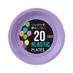 7 In. Lavender Plastic Plates - 20 Ct.