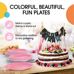 7 In. Pink Paper Plates - 20 Ct.