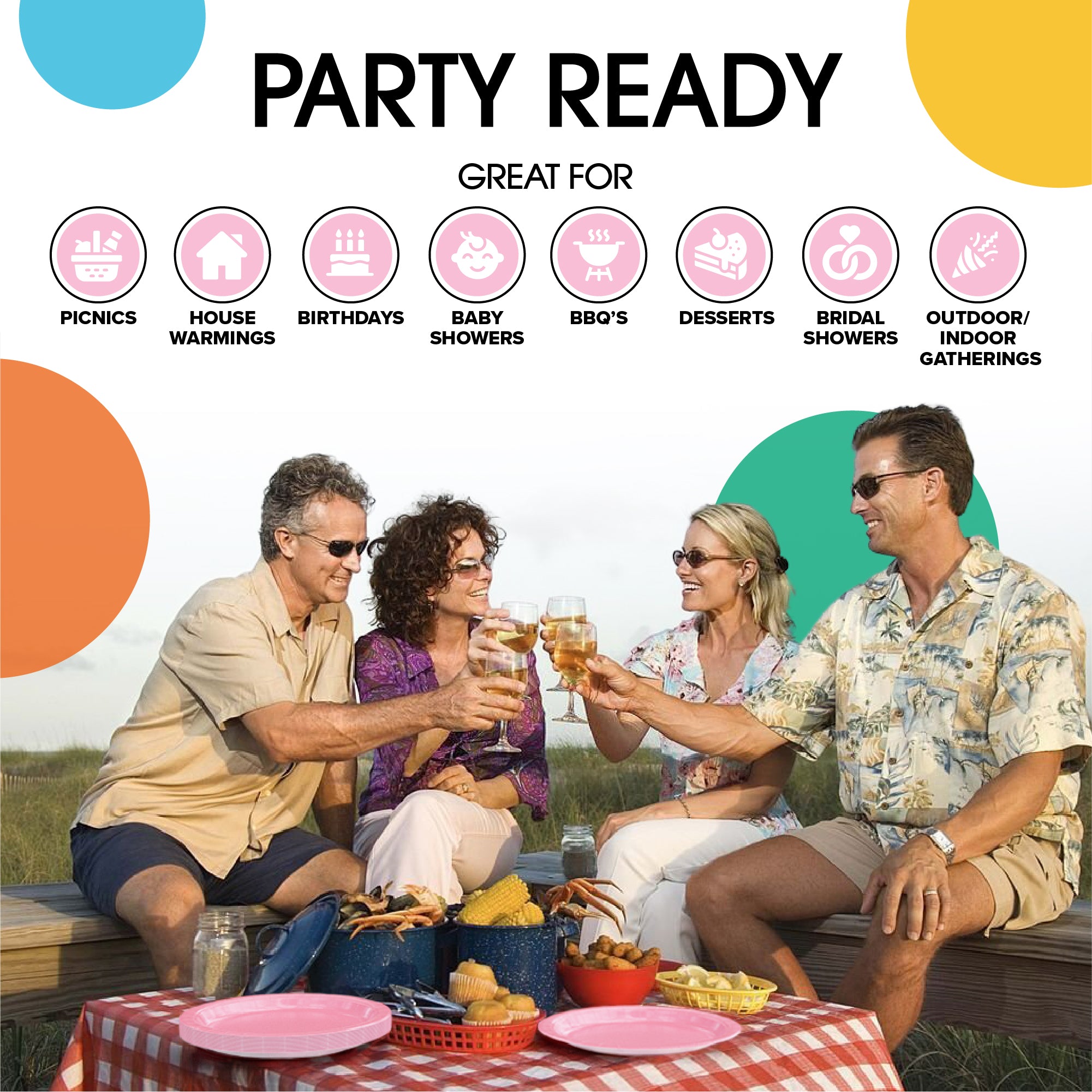7 In. Pink Paper Plates - 20 Ct.