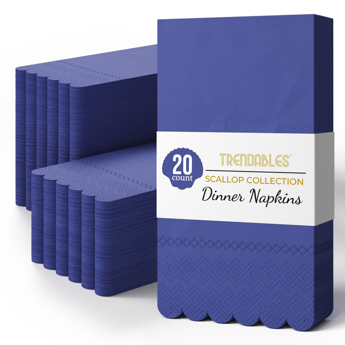 3 Ply Periwinkle Scalloped Napkins - 13 in. x 15.7 in. - 20 Ct.