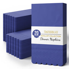 3 Ply Periwinkle Scalloped Napkins - 13 in. x 15.7 in. - 20 Ct.