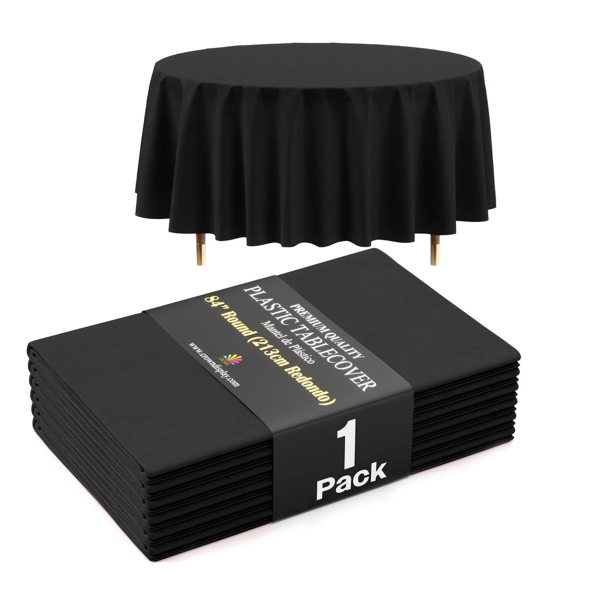 Premium 108" Round Black Table Cover