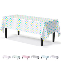 Multi Colored Polka Dot Plastic Table Cover | 54 in. x 108 in.