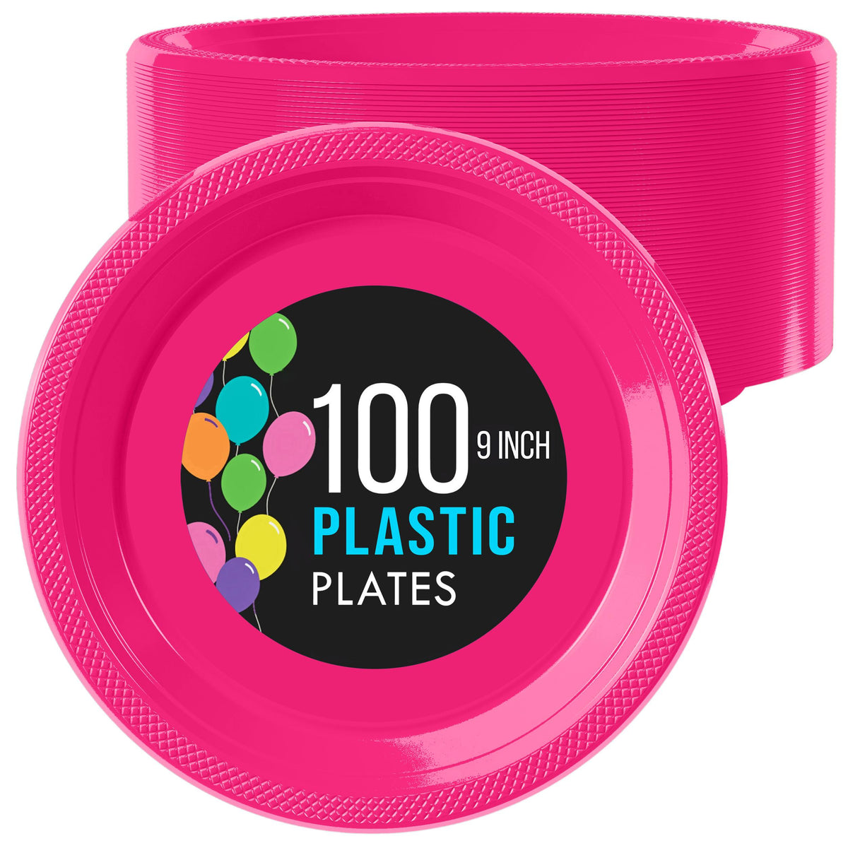 Little Gym - 9 In. Cerise Plastic Plates | 100 Count