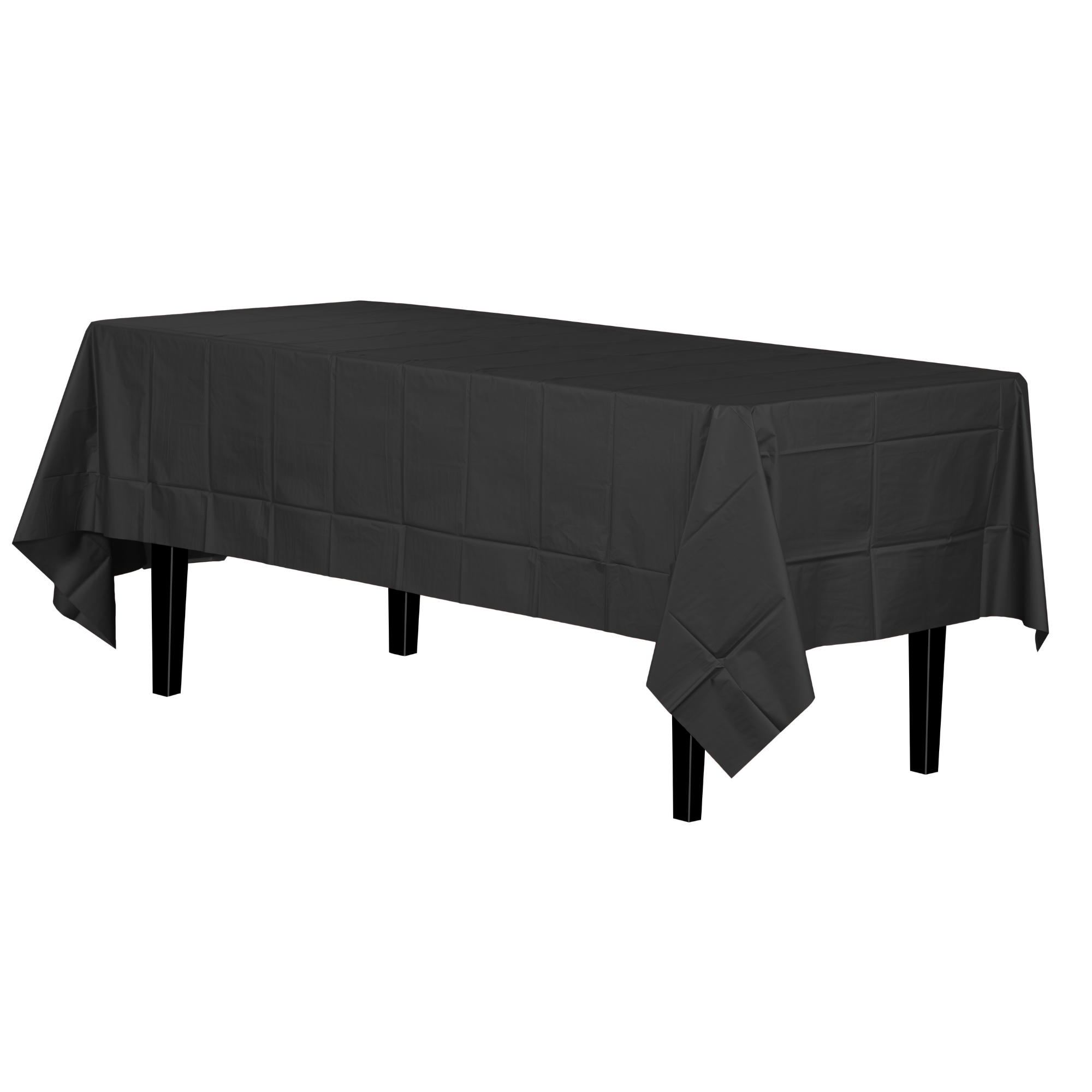 Black Plastic Table Covers | 12 Pack - 54 In. x 108 In.