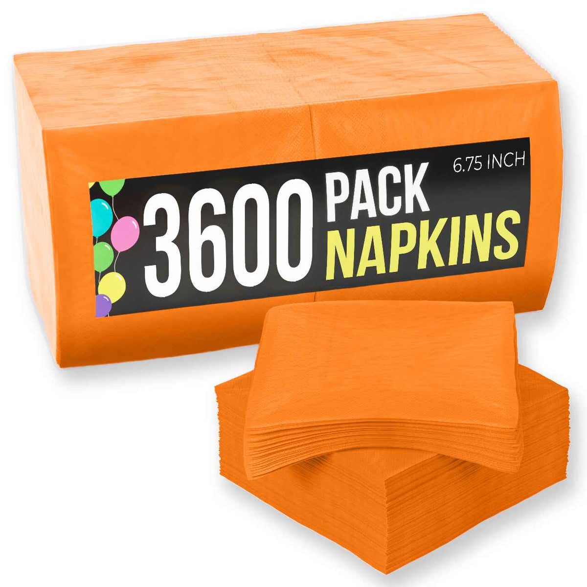 Orange Luncheon Napkins - 6.75 in. x 6.75 in. | Case of 3600