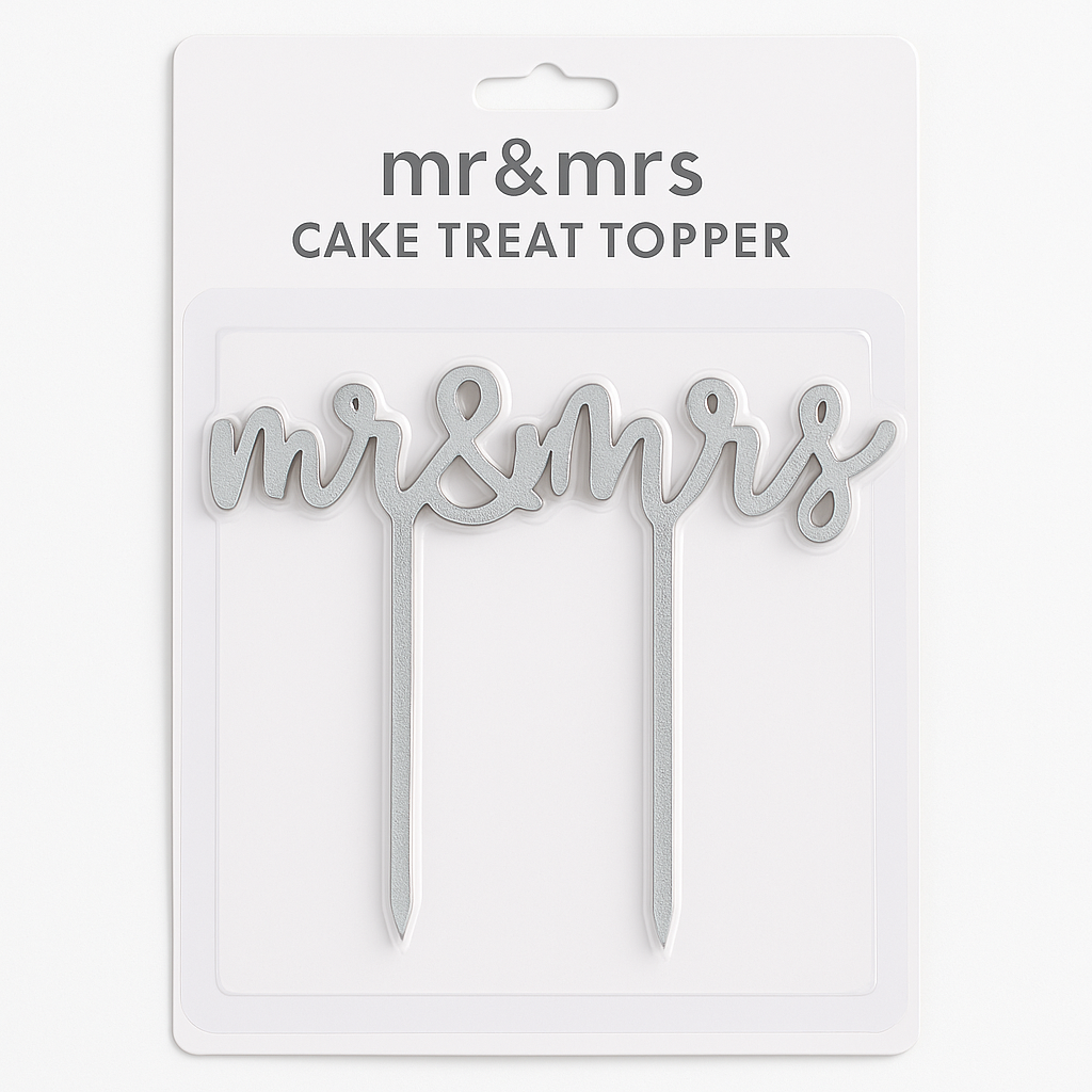 Elegant Mr. and Mrs. Acrylic Wedding Cake Topper