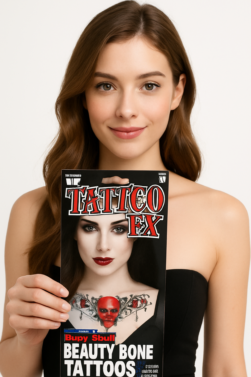 Halloween Ruby Skull Temporary Tattoo