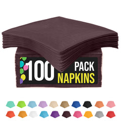 Brown Beverage Napkins - 4.75 in. x 4.75 in. | 100 Count