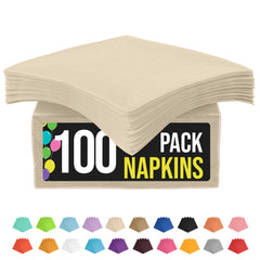 Ivory Beverage Napkins - 4.75 in. x 4.75 in. | 100 Count