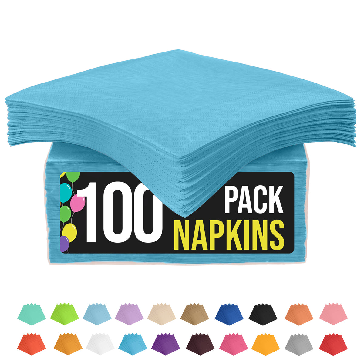 Turquoise Luncheon Napkins - 6.75 in. -100 Ct