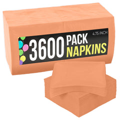 Peach Beverage Napkins - 4.75 in. x 4.75 in. | Case of 3600