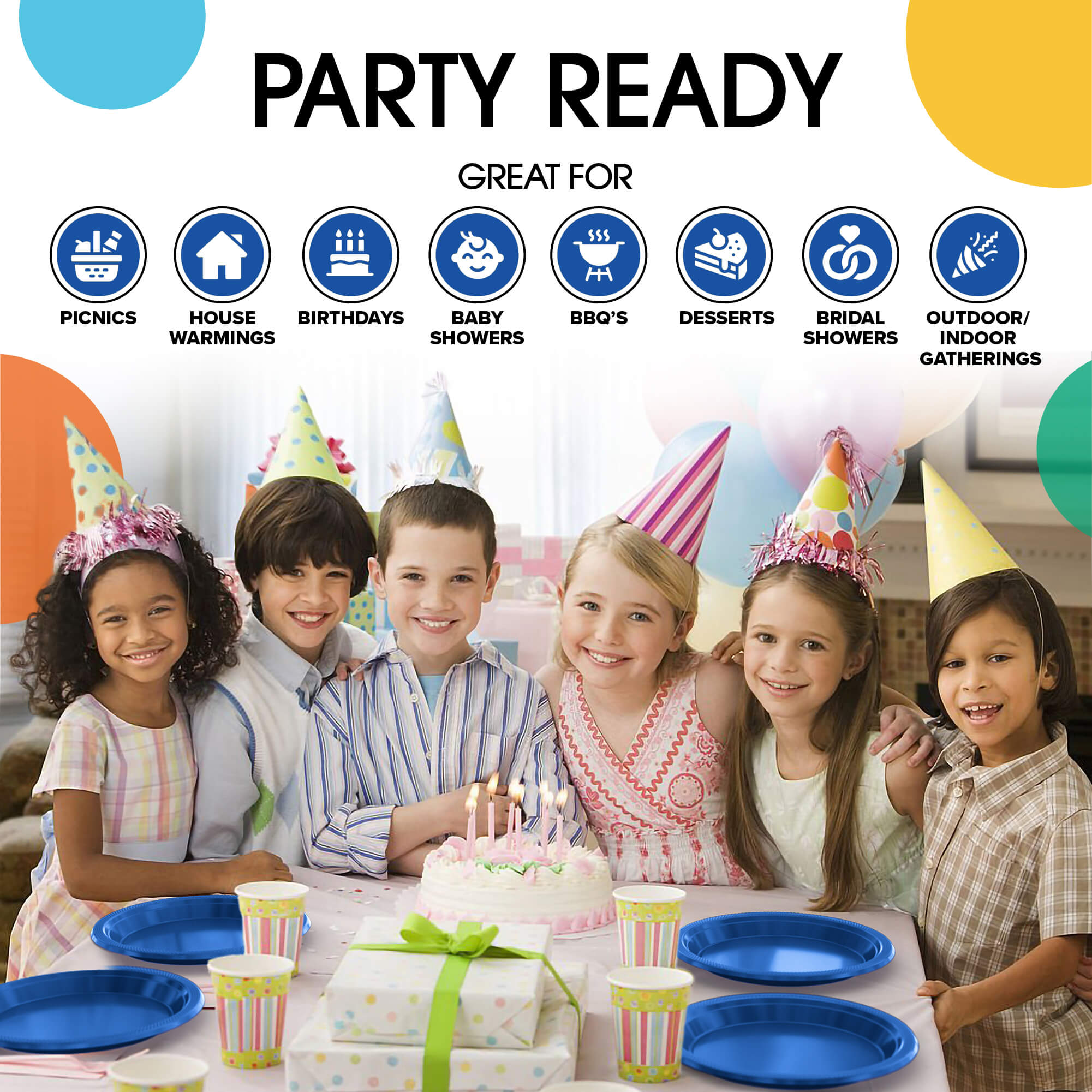 7 In. Dark Blue Plastic Plates | Case of 600