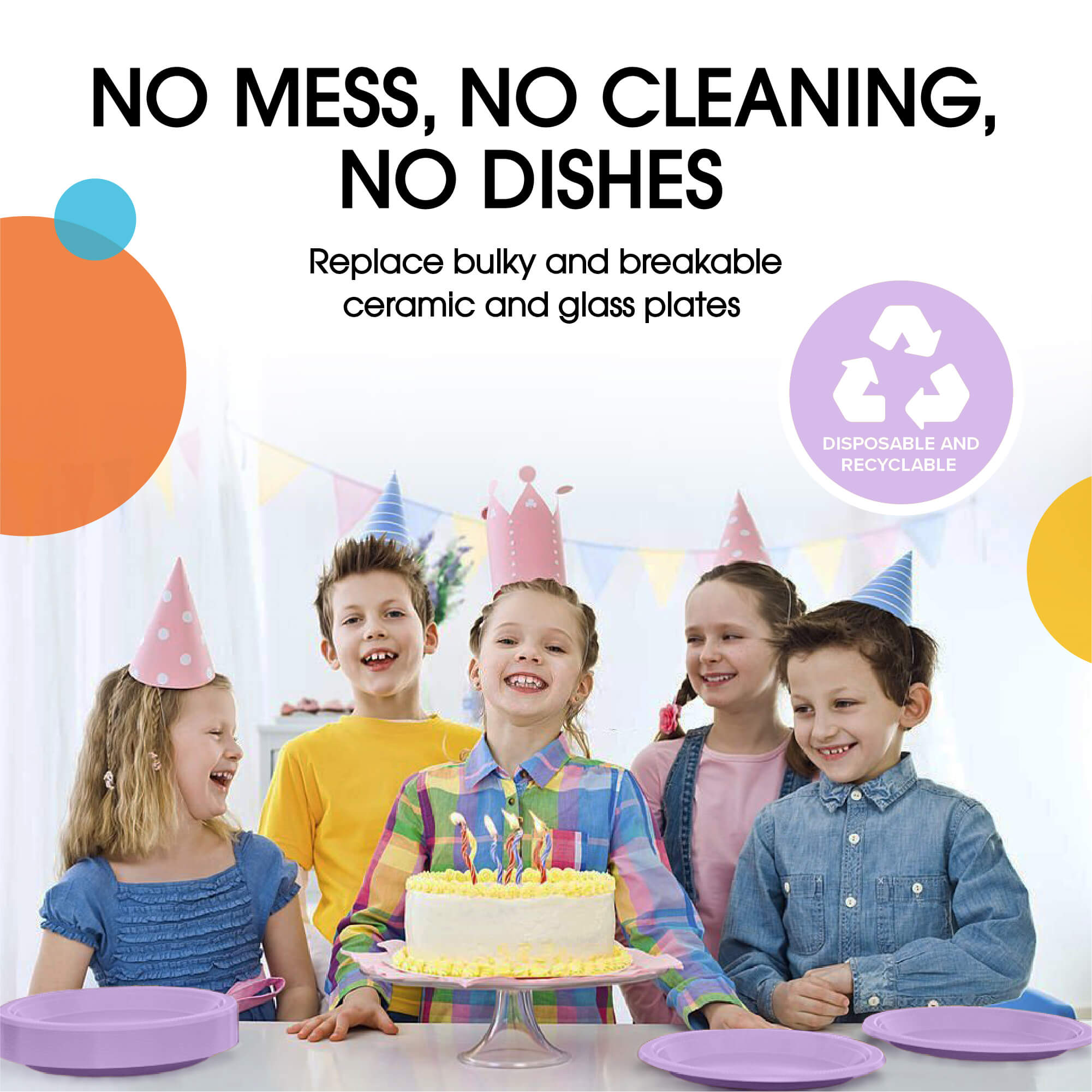 10 In. Lavender Plastic Plates | 50 Count