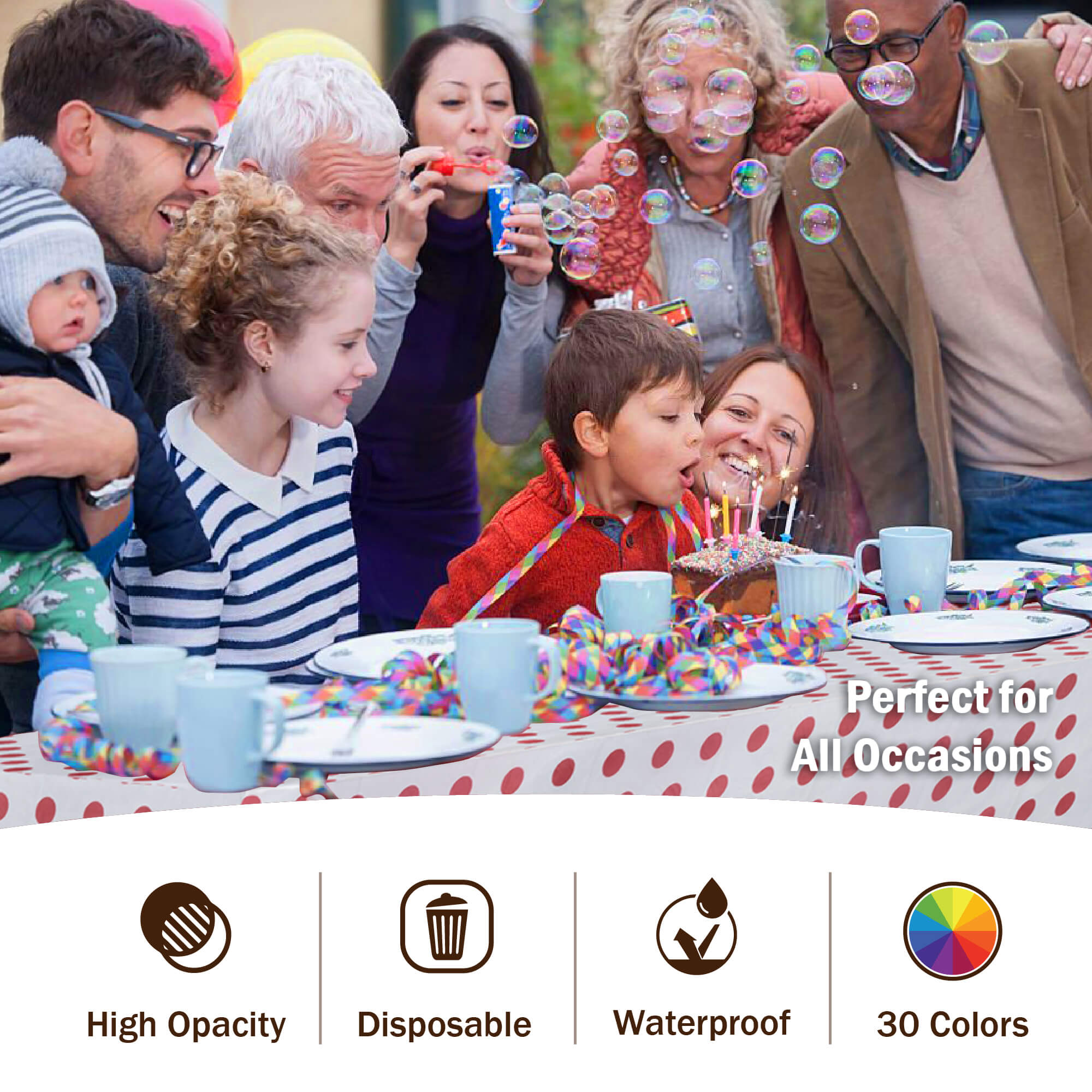 Red Polka Dot Plastic Table Cover