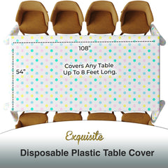 Pastel Polka Dot Plastic Table Cover | 54 in. x 108 in.
