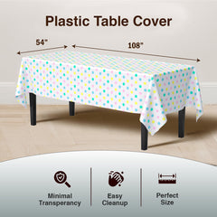 Pastel Polka Dot Plastic Table Covers | 6 Pack | 54 in. x 108 in.