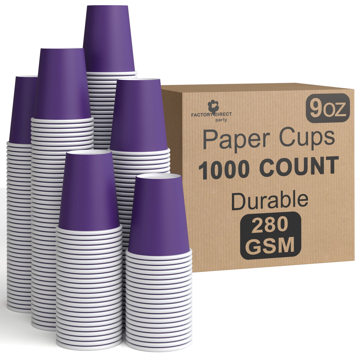 9 Oz. Purple Paper Cups | Case of 1000