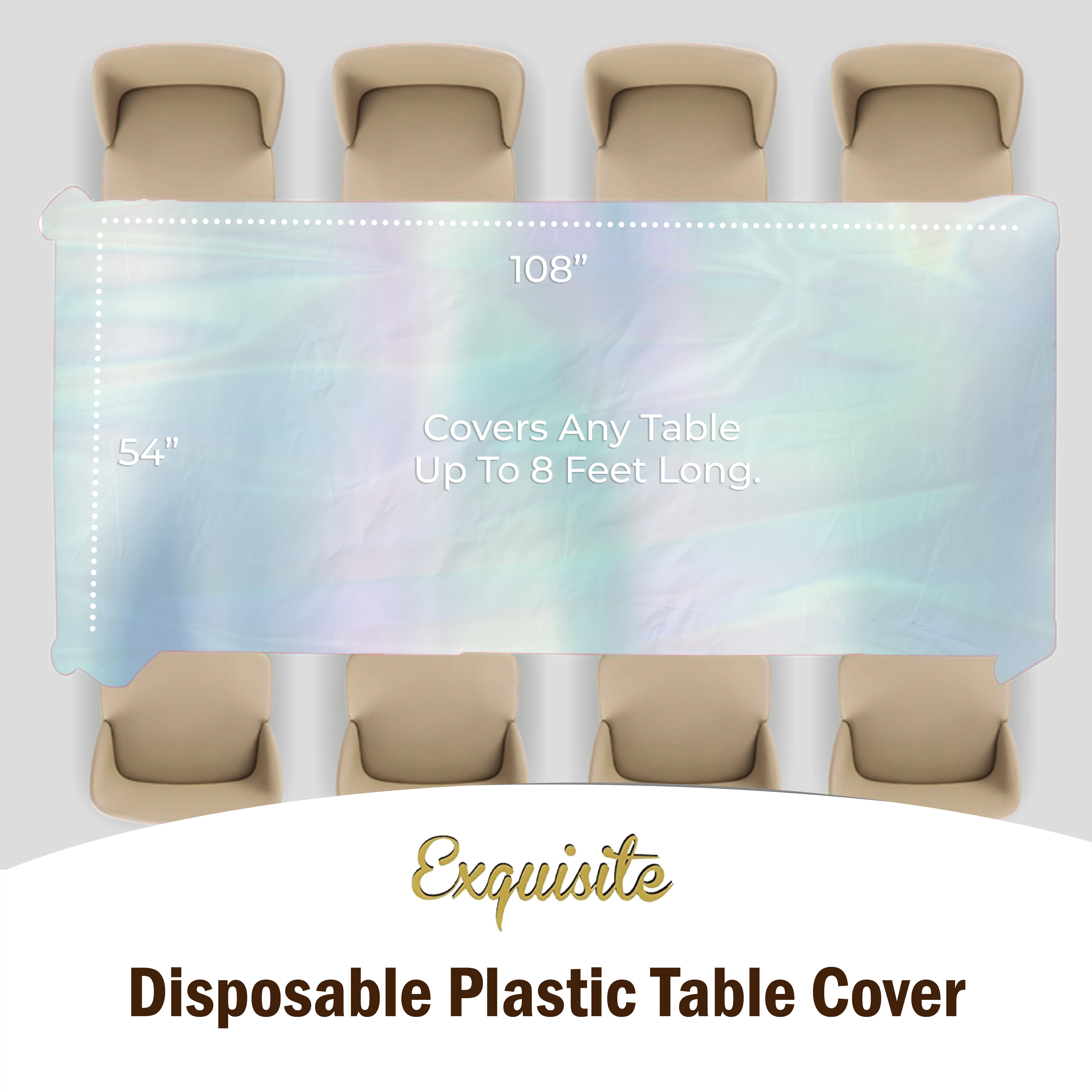Iridescent Plastic Table Covers | 12 Count - 54 In. x 108 In.