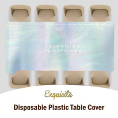 Iridescent Plastic Table Cover | Case of 48 - 54 In. x 108 In.