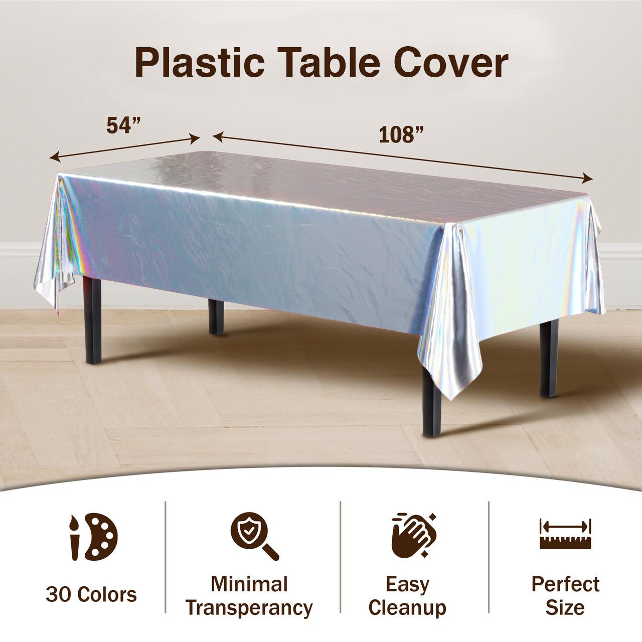 Iridescent Plastic Table Cover - 54" x 108"