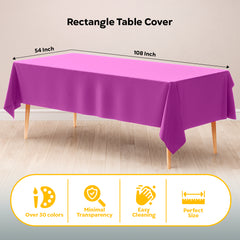 Magenta Plastic Table Cover | Case of 48 | 54 in. x 108 in.