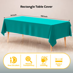 Turquoise Plastic Table Cover | 54 in. x 108 in.