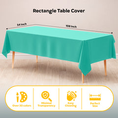 Mint Plastic Table Covers | 12 Pack | 54 in. x 108 in.