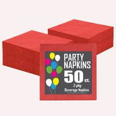 Red Beverage Napkins - 9 in. | 1800 Count