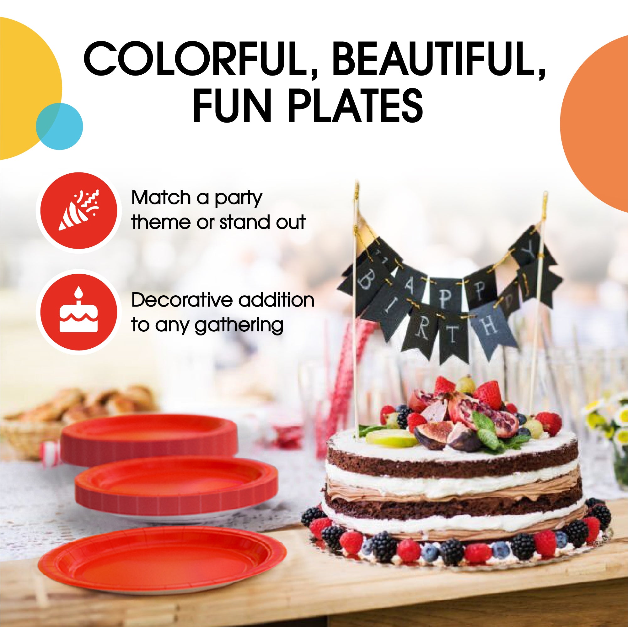 7 In. Red Paper Plates - 20 Ct.