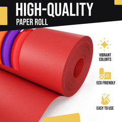 17.75" x 110' Kraft Paper Roll | Red