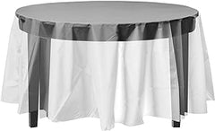 Round Clear Plastic Table Cover - 84 in. | Case of 48