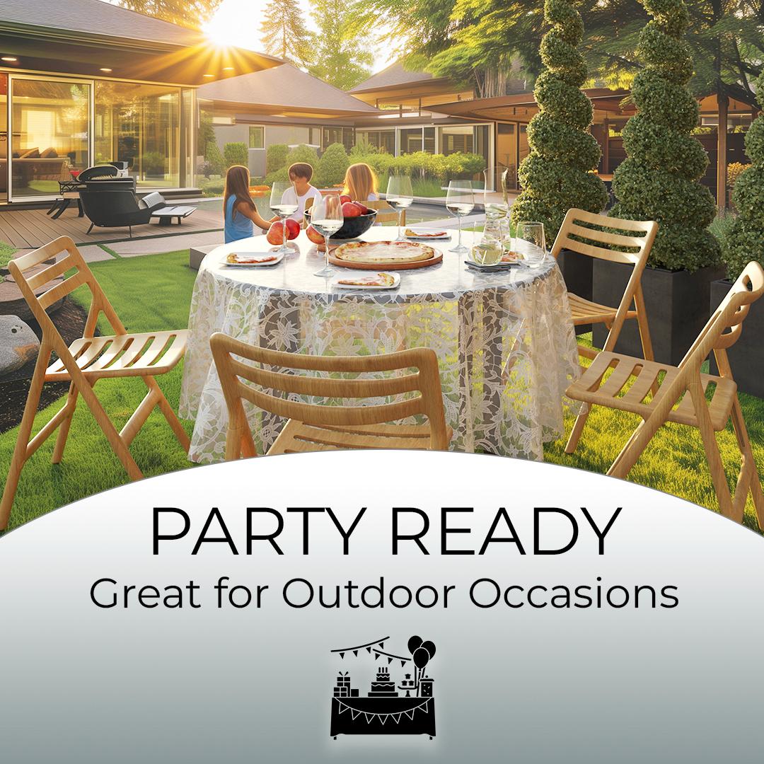 Round White Lace Plastic Table Cover