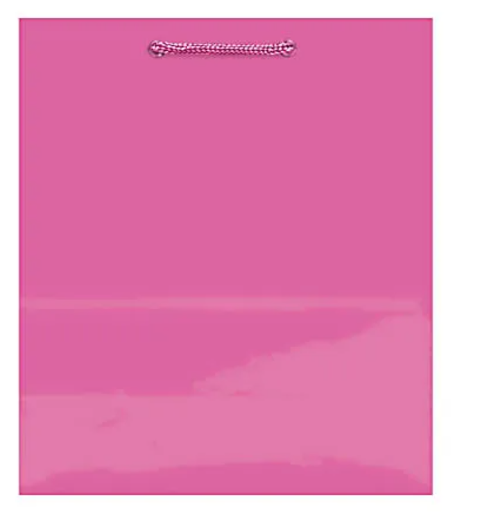 Glossy Bright Pink Gift Bag - Medium Size