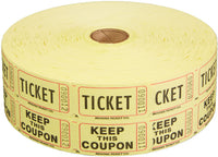 Yellow Double Roll Raffle Tickets - 2000 Pack