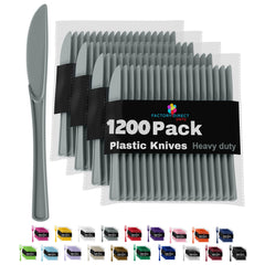 Heavy Duty Silver Plastic Knives | Case of 1200