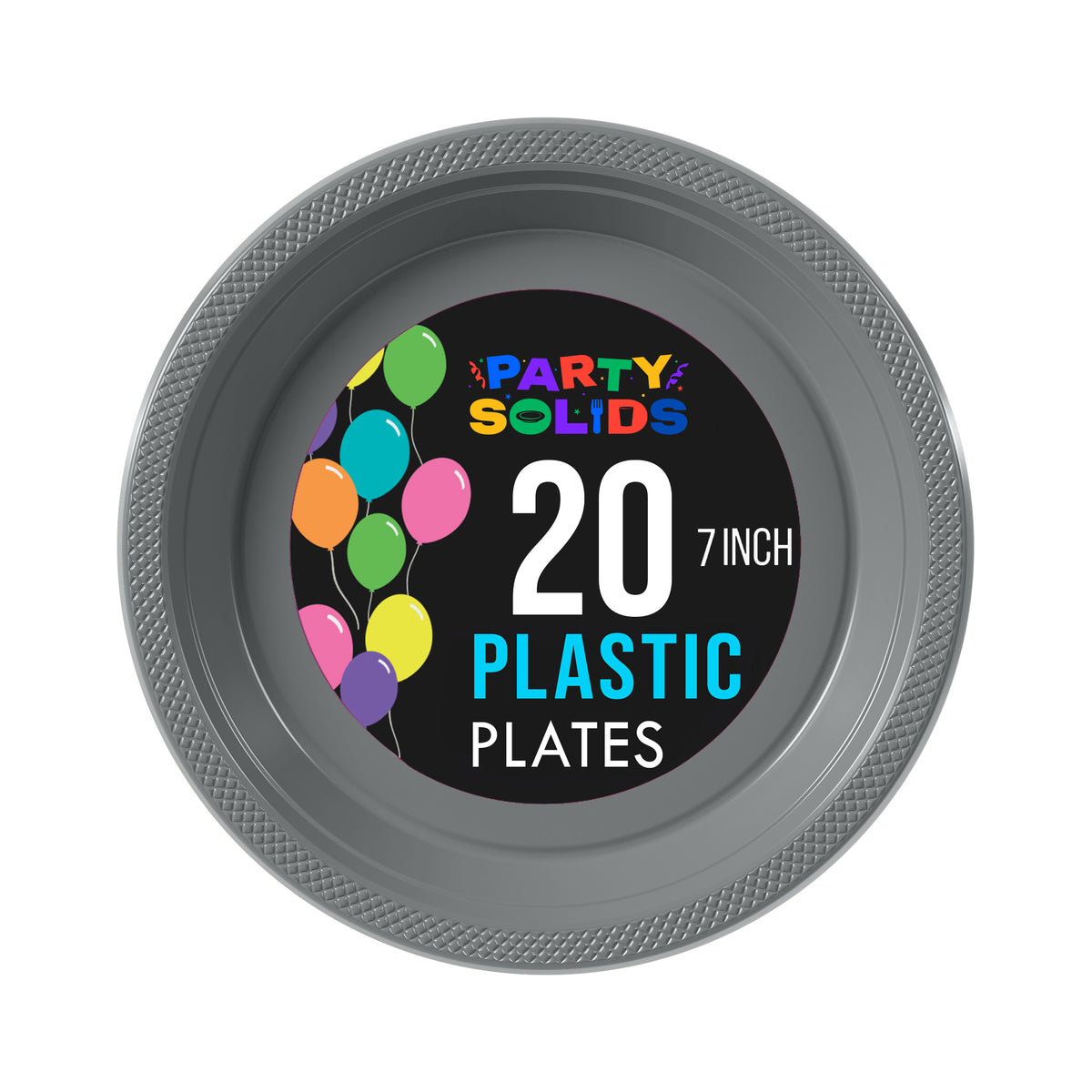 7 In. Silver Plastic Plates - 20 Ct.