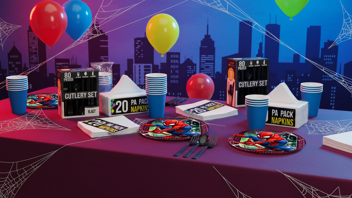 Spiderman V1 Party Kit - For 20 Guests
