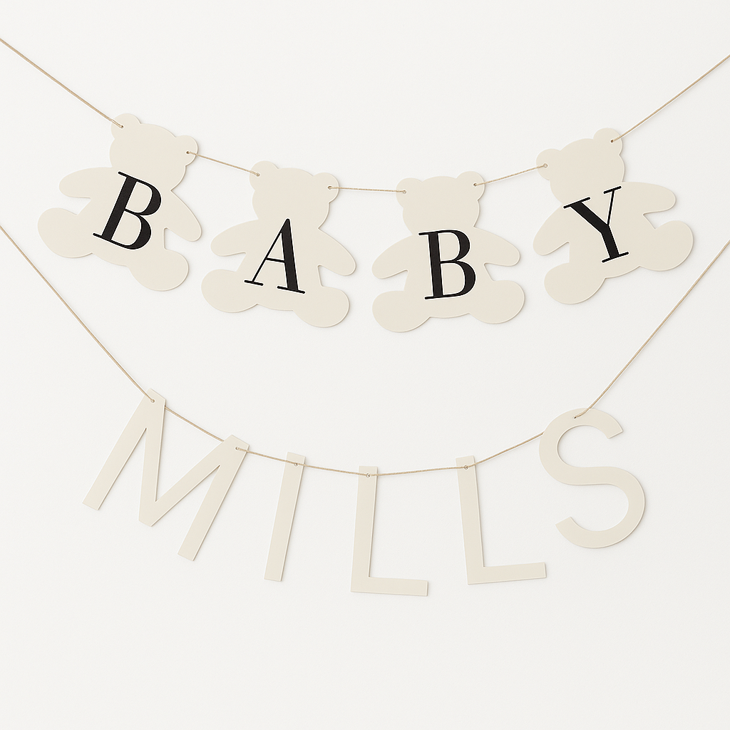 Personalized Teddy Bear Baby Shower Banner