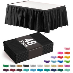 Black Plastic Table Skirt | Case of 48