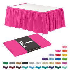 Cerise Plastic Table Skirt | 14 ft. x 29 in.