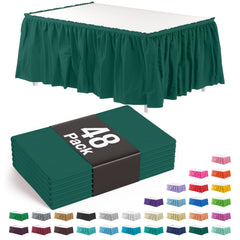 Dark Green Plastic Table Skirt | Case of 48