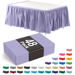 Lavender Plastic Table Skirt | Case of 48