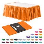 Orange Plastic Table Skirt | 14 ft. x 29 in.