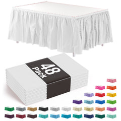 White Plastic Table Skirt | Case of 48
