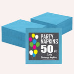 Turquoise Beverage Napkins - 4.75 in. x 4.75 in. | 50 Count